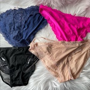 Lot of four, Victoria’s Secret various styles panty size medium